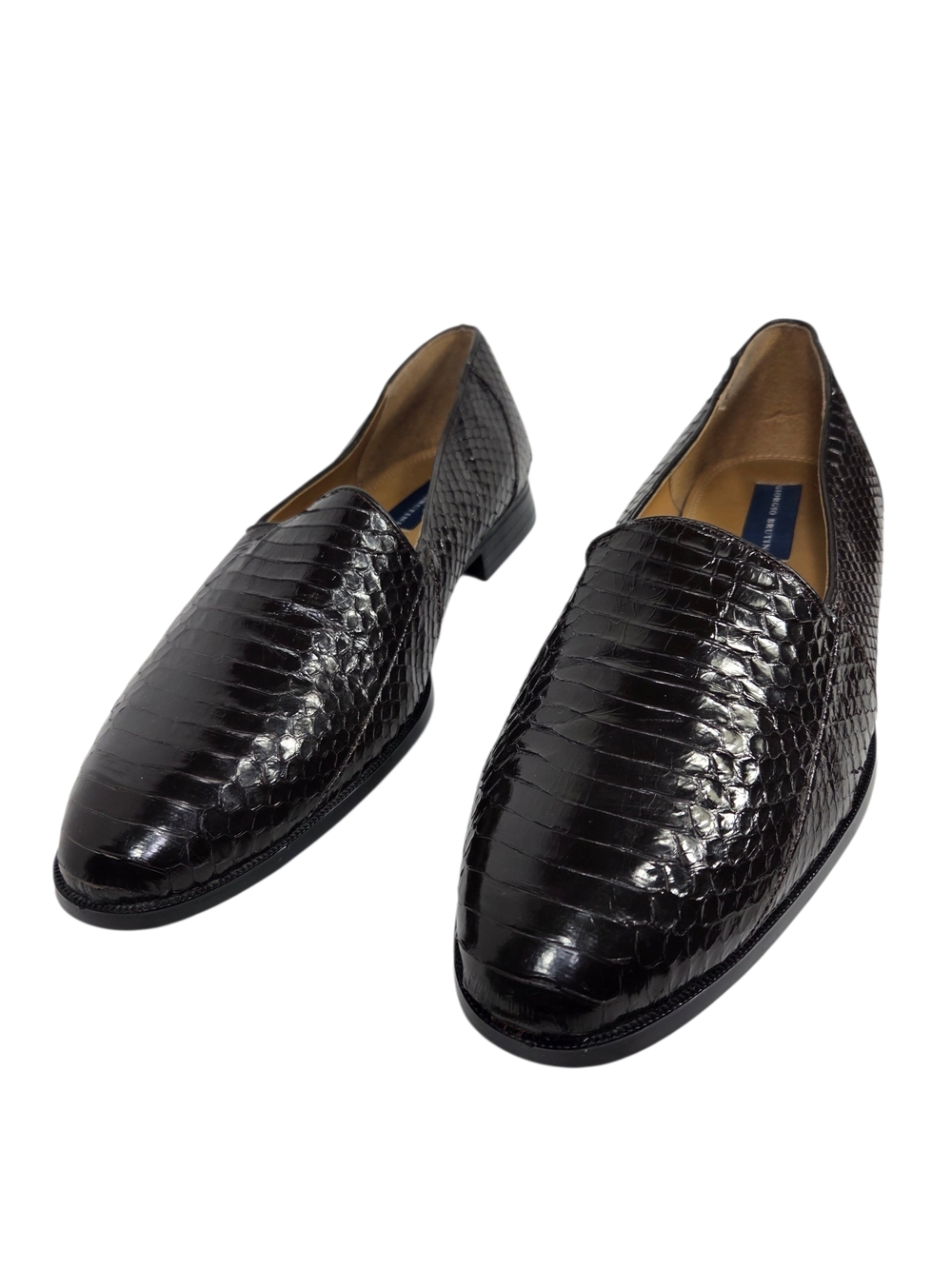 Giorgio Brutini Dack Brown Embossed Slip-On Loafers. Size 15